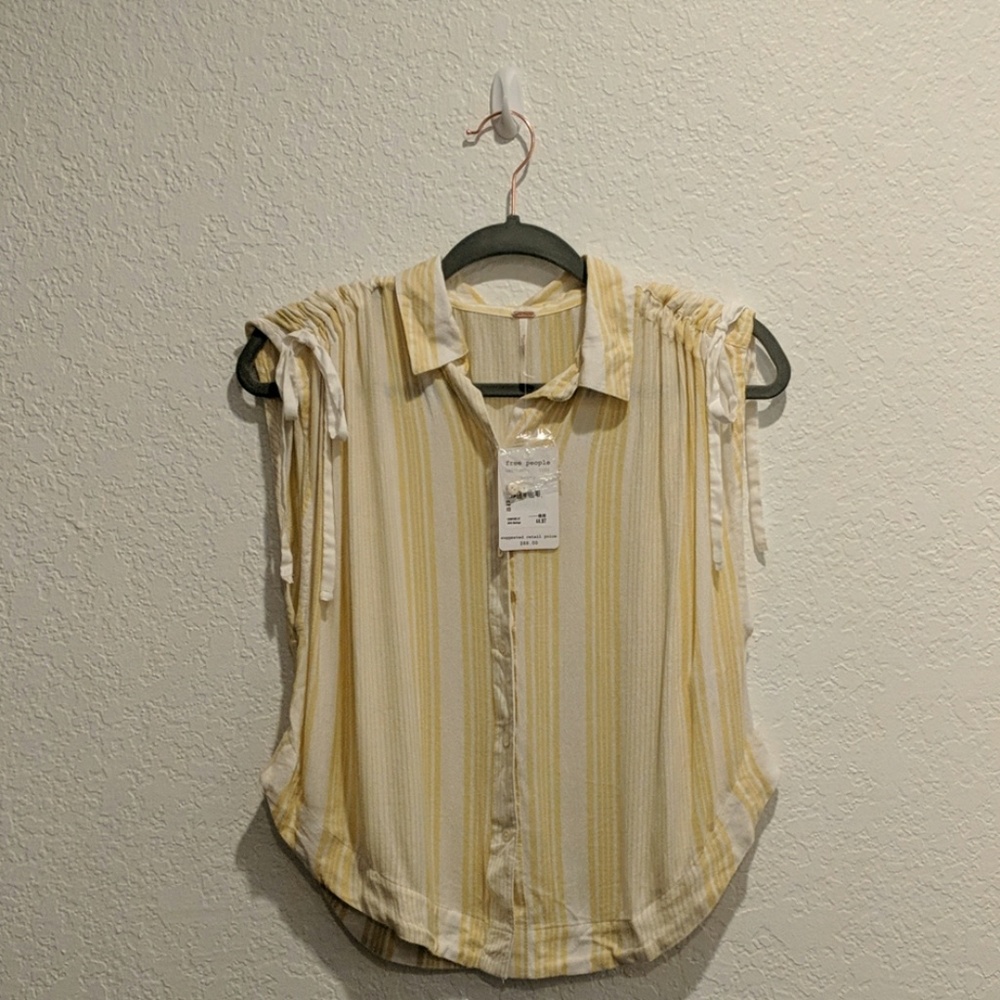 Free People Baby Blues Striped Button Down